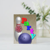 Bowlings-Party Einladungen kundengerecht (Stehend Vorderseite)