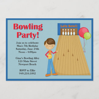 Bowlings-Party-Geburtstags-Einladung Einladung
