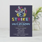 Bowlings-Party-Geburtstags-Einladungen Einladung (Stehend Vorderseite)