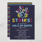 Bowlings-Party-Geburtstags-Einladungen Einladung (Vorne/Hinten)