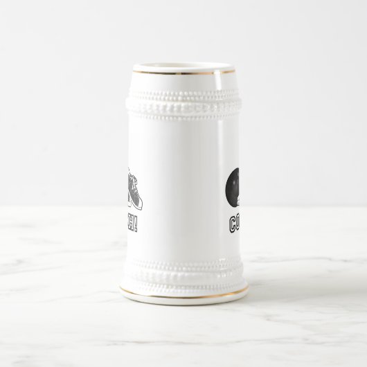 Bowlings-Schuhe, Ball und Button: Trainer Bierglas (Mittel)