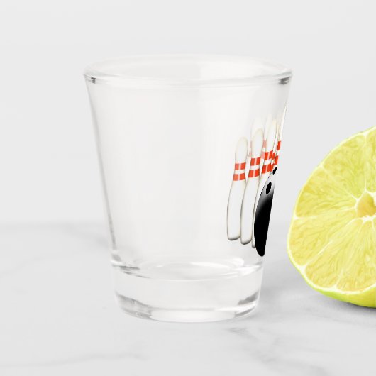 Bowlings-Schuss-Glas Schnapsglas (Links)