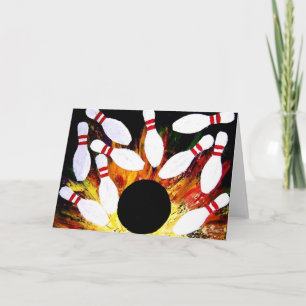 BOWLINGS-SCHÜSSEL-STREIK-ART Gruß-Karte durch Teo Karte