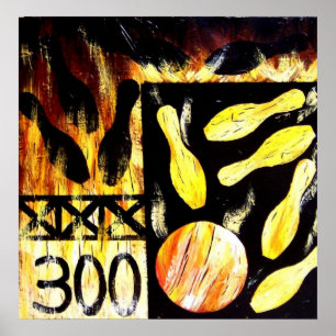 BOWLINGS-SCHÜSSEL-STREIK-LEINWAND-DRUCK durch Teo Poster