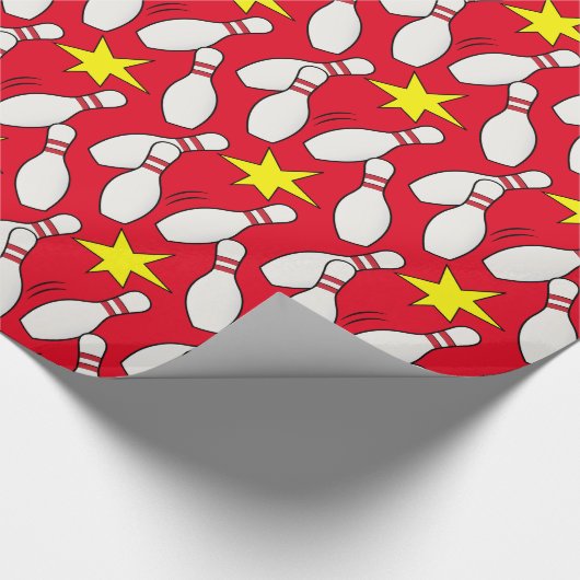 Bowlings-Spaß, Buttone und Sterne Geschenkpapier (Ecke)