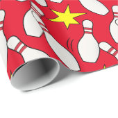 Bowlings-Spaß, Buttone und Sterne Geschenkpapier (Rolleneckpunkt)