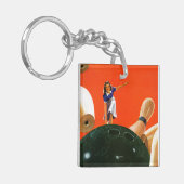 Bowlings-Streik Schlüsselanhänger (Vorderseite links)