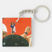 Bowlings-Streik Schlüsselanhänger (Rückseite)