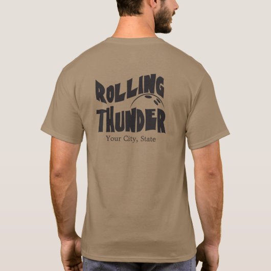 Bowlings-Team-Logo - Rollen-Donner T-Shirt (Rückseite)