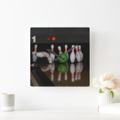 Bowlings-Uhr Quadratische Wanduhr (Zuhause)