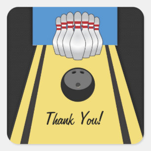 Bowlings-Weg, Buttone, Ball Quadratischer Aufkleber