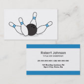 Bowlingsball, der Buttone - Blau abreißt Visitenkarte (Vorne/Hinten)