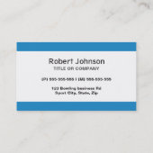 Bowlingsball, der Buttone - Blau abreißt Visitenkarte (Rückseite)