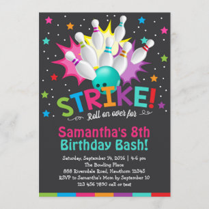 Bowlingseinladung, Bowlingsgeburtstag laden ein Einladung