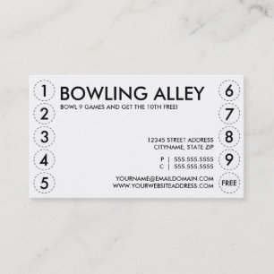 Bowlingsgassen-Lochkarte Treuekarte