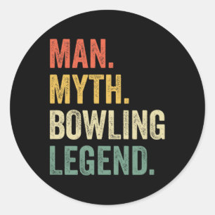Bowlingspaß Funny Man Mythos Bowling-Mannschaft Le Runder Aufkleber