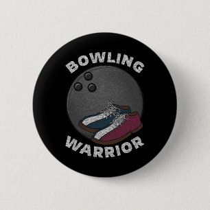 Bowlingspieler Lustiger Spruch Vintage-Grafik Button