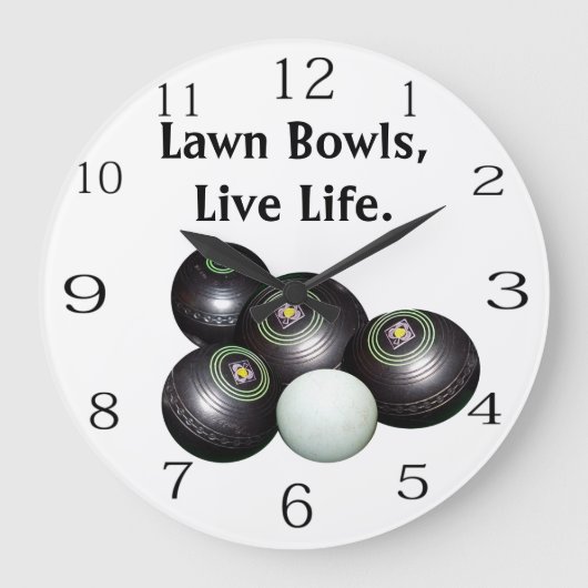 Bowls im Leben und spielen, Große Wanduhr (Vorderseite)