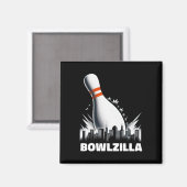 Bowlzilla zerstört Zehn Button Stadt Männer Kinder Magnet (Vorderseite/Rückseite)