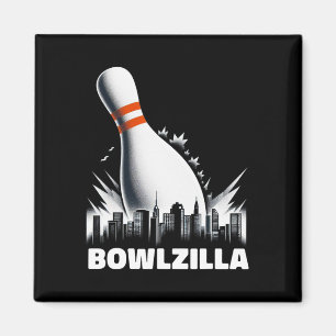 Bowlzilla zerstört Zehn Button Stadt Männer Kinder Magnet