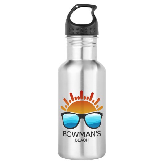 Bowman's Beach Florida Sonnenbrille Edelstahlflasche (Vorderseite)