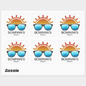Bowman's Beach Florida Sonnenbrille Quadratischer Aufkleber (Blatt)