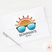 Bowman's Beach Florida Sonnenbrille Quadratischer Aufkleber (Umschlag)