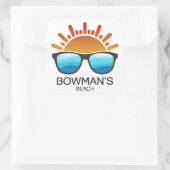 Bowman's Beach Florida Sonnenbrille Quadratischer Aufkleber (Tasche)