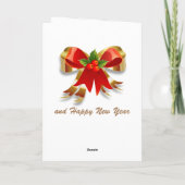 Bows and Bells Frohe Weihnachtskarte Karte (Rückseite)