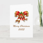 Bows and Bells Frohe Weihnachtskarte Karte (Vorderseite)
