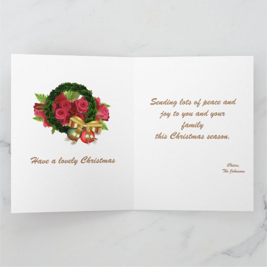 Bows and Bells Frohe Weihnachtskarte Karte (Innenseite)