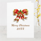 Bows and Bells Frohe Weihnachtskarte Karte (Gelbe Blume)