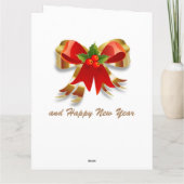 Bows and Bells Frohe Weihnachtskarte Karte (Rückseite)