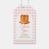 Bows and Brunch Pancake Pink 1st Birthday Gingham Geschenkanhänger (Rückseite)