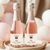 Bows and Bubbly Bridal Shower Mini Champagne Label Schaumweinetikett