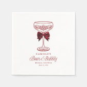 Bows and Bubbly Bridal Shower Napkins Serviette (Vorderseite)