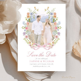 Bows and Wildflowers Photo Save The Date