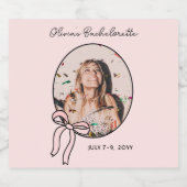 Bows & Babes Bachelorette Pink Girly Custom Schaumweinetikett (Einzelnes Label)