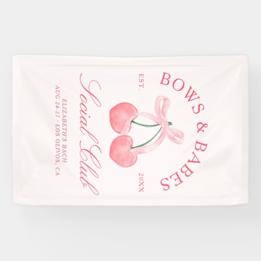 Bows & Babes Coquette Cherries Banner (Horizontal)