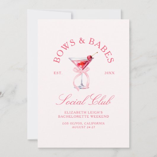 Bows & Babes Coquette Cherries Einladung (Vorderseite)