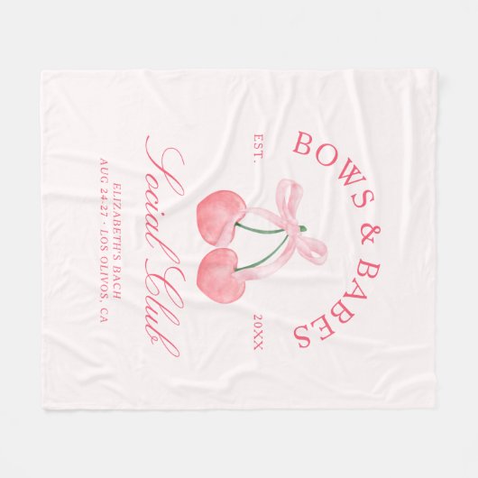 Bows & Babes Coquette Cherries Fleecedecke (Vorderseite (Horizontal))