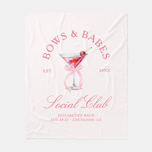 Bows & Babes Coquette Cherries Junggesellinnenabsc Fleecedecke (Vorderseite)