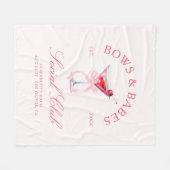 Bows & Babes Coquette Cherries Junggesellinnenabsc Fleecedecke (Vorderseite (Horizontal))