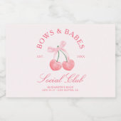 Bows & Babes Coquette Cherries Schaumweinetikett (Einzelnes Label)