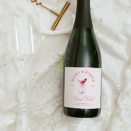 Bows & Babes Coquette Cherries Schaumweinetikett