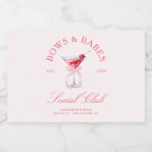 Bows & Babes Coquette Cherries Schaumweinetikett (Einzelnes Label)