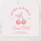 Bows & Babes Coquette Cherries Schaumweinetikett (Einzelnes Label)