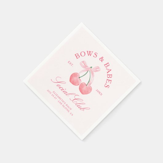 Bows & Babes Coquette Cherries Serviette (Ecke)