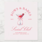 Bows & Babes Coquette Cherries Weinetikett (Einzelnes Label)