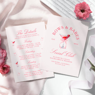 Bows & Babes Coquette Kirschen Junggesellinnenabsc Einladung
